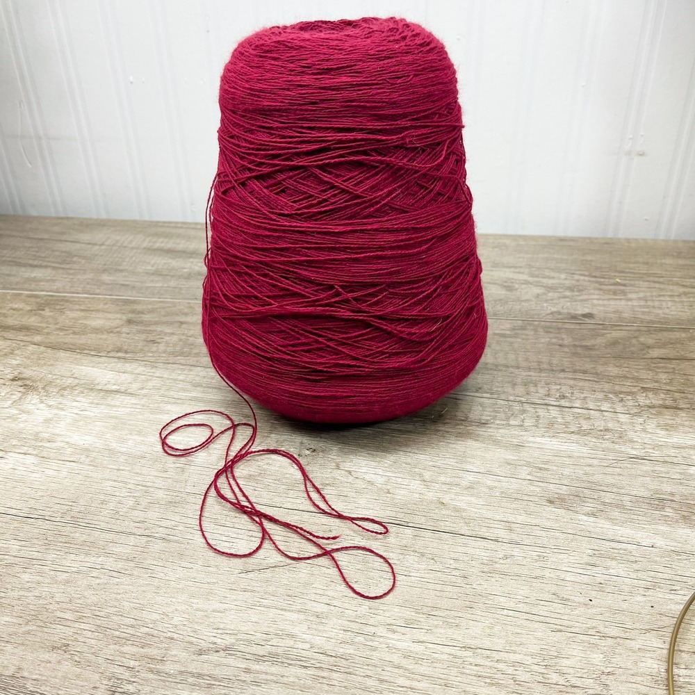 Pisgah Yarn and Dyeing Co 2/12 Acrylic Cone Yarn Burgundy Red Machine Knitting